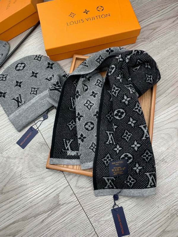 LV Sjaal Muts & Handschoenen Set Black – Leonardo Fashion – We the