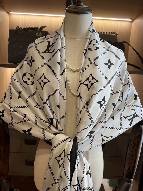 Shop Louis Vuitton 2023 SS Monogram Wool Silk Cotton Logo Knit & Fur Scarves  (M78183, M78182, M78233) by Sincerity_m639