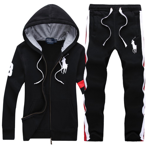Ralph Lauren Tracksuit Big Polo Stripe Black Wmns