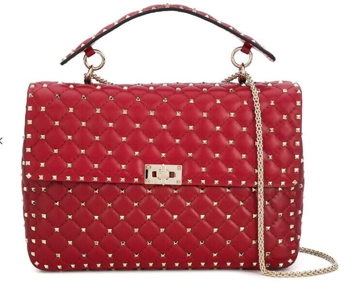 Valentino Rockstud Spike Crossbody Bag Red